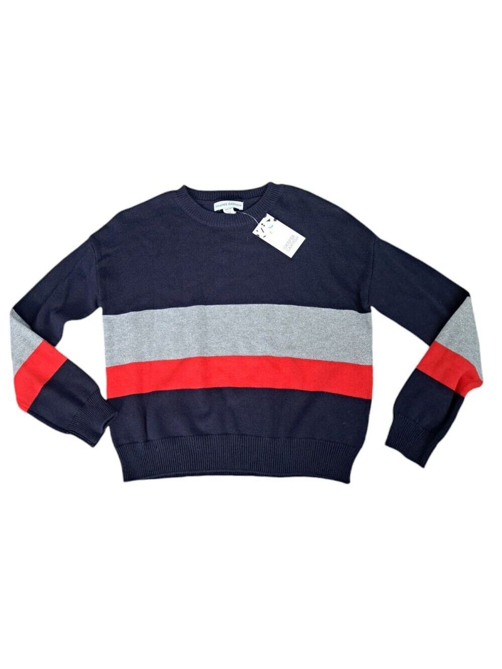 Harper Canyon Girls Navy Red Silver Metallic Knit Sweater Size‎ Small 7/8 NWT